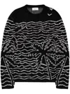 Laneus Patterned Sweater In Black