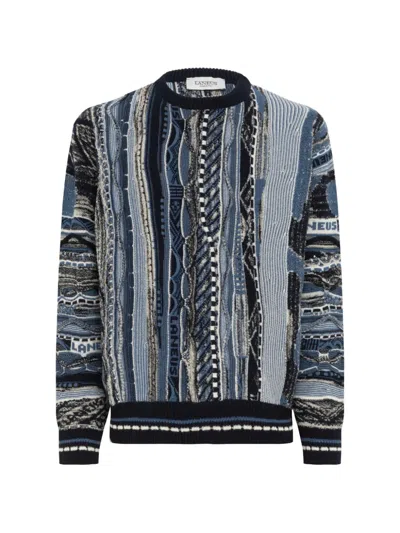 Laneus Jacquard-knit Boxy Sweater In Multi