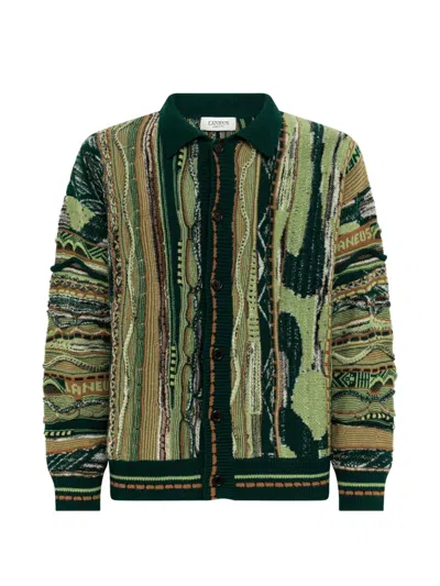 Laneus Jacquard-knit Cardigan In Animal Print
