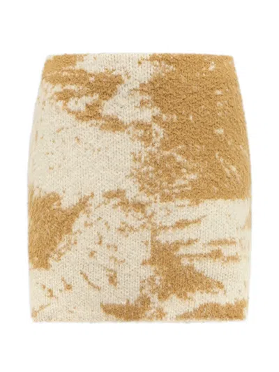 Laneus Jacquard-knit Mini Skirt In Brown