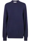 Laneus Soft Textured Crew Neck Long Sleeve Jumper In Blue
