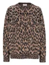 Laneus Leopard-print Crew-neck Sweater In Animal Print