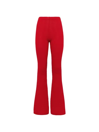 Laneus Knit Flared Trousers In Red