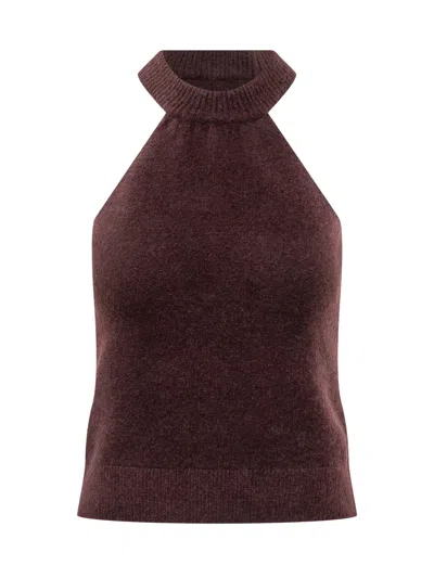 Laneus Knit Top In Brown