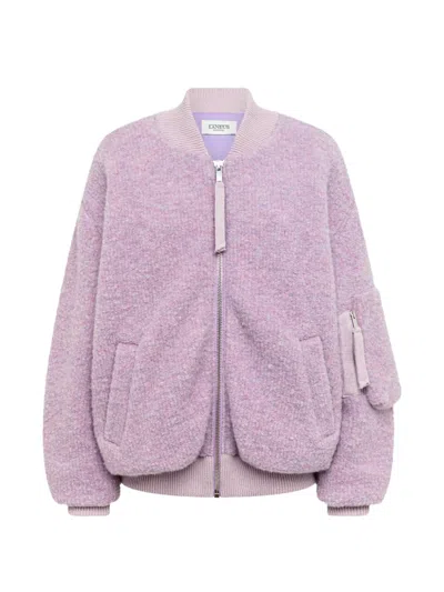 Laneus Knit Zip-up Bomber Jacket In Purple