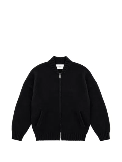 Laneus Knit Zip-up Cardigan In Black