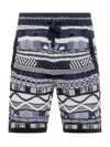 Laneus Knitted Bermuda Shorts In Blu/blue