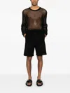 Shop Laneus Knitted Bermuda Shorts In Black