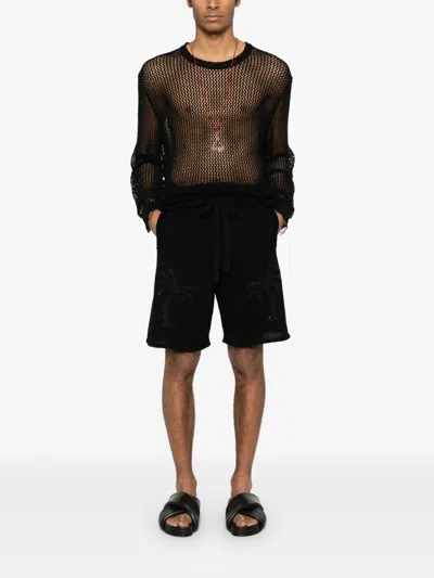 Laneus Knitted Bermuda Shorts In Black