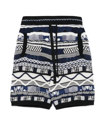 LANEUS LANEUS KNITTED JACQUARD SHORTS