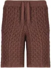 Laneus Knitted Bermuda Shorts In Brown