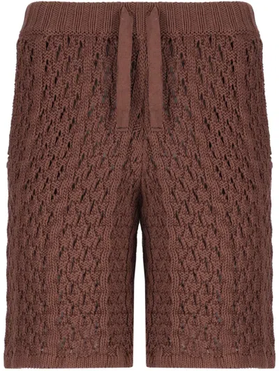Laneus Knitted Bermuda Shorts In Brown