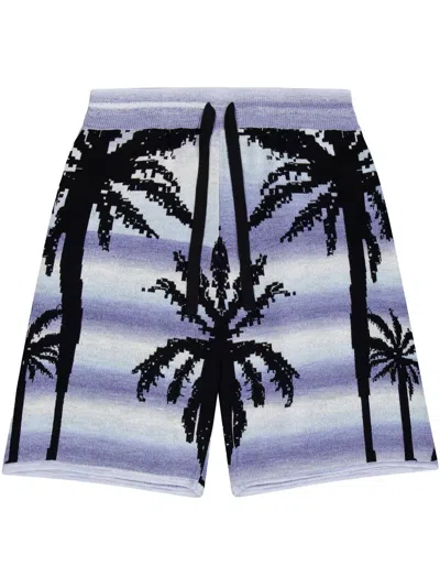 Laneus Knitted Bermuda Shorts In Purple