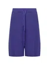 Laneus Purple Solid Shorts In Purple