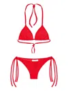 Laneus Knitted Bikini Set In Red