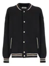 Laneus Knitted Bomber Jacket In Black