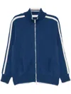 Laneus Knitted Bomber Jacket In Blue