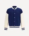 Laneus Knitted Bomber Jacket In Blue