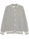Laneus Knitted Bomber Jacket In Grey