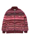 Laneus Knitted Bomber Jacket In Red