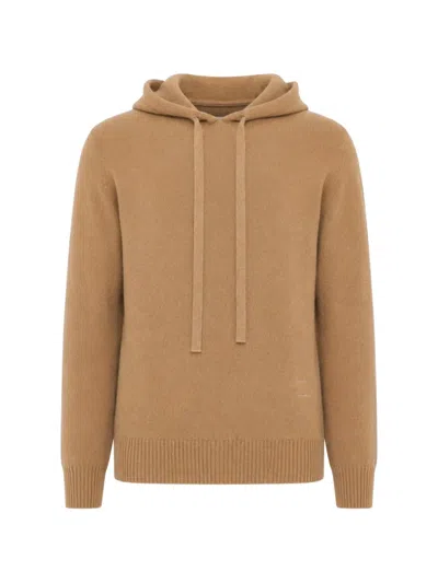 Laneus Knitted Hoodie In Brown