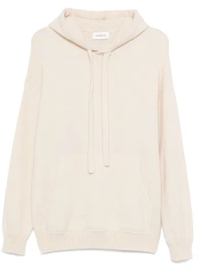 Laneus Knitted Hoodie In Neutrals