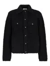 Laneus Textured Fabric Long Sleeve Jacket For Men In Black