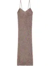 Laneus Vestito Lungo All'uncinetto Traforato In Rosa