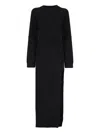Laneus Knitted Midi Dress In Black