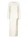 Laneus Knitted Midi Dress In White