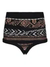 Laneus Knitted Patterned Culottes In Black