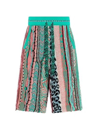 Laneus Knitted Patterned Shorts In Multi
