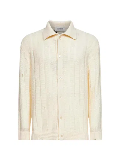 Laneus Kids' Knitted Polo In Yellow