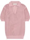 Laneus Knitted Polo Shirt In Pink