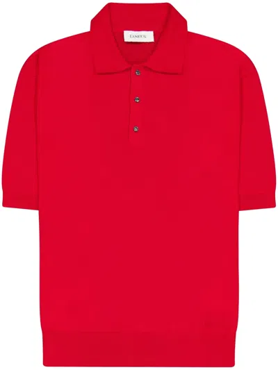 Laneus Knitted Polo Shirt In Red
