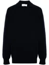 Laneus Knitted Polo Sweater In Blau