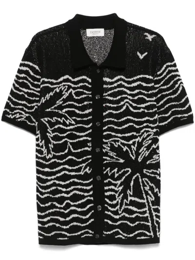 Laneus Knitted Shirt In Black