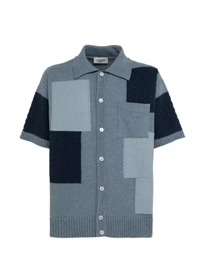Laneus Knitted Shirt In Blue