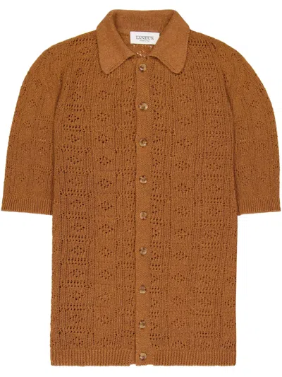 Laneus Knitted Shirt In Brown