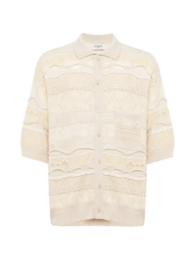 Laneus Knitted Shirt In Neutral