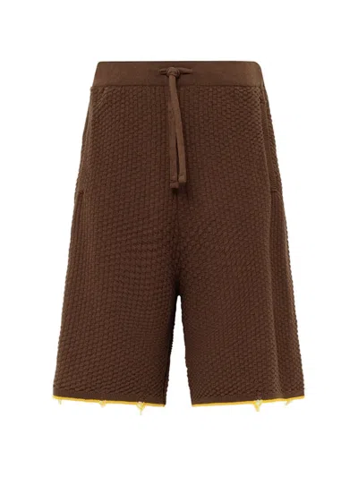 Laneus Knitted Shorts In Brown