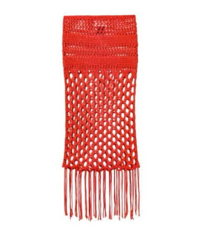 Laneus Knitted Skirt In Red