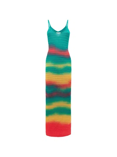 Laneus Knitted Sleeveless Dress In Multi