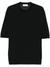 Laneus Knitted T-shirt In Black