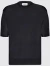 Laneus Black Cotton-blend Crew-neck T-shirt In Black