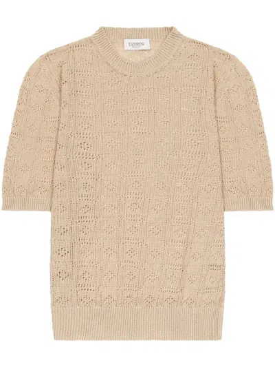 Laneus Knitted T-shirt In Neutrals