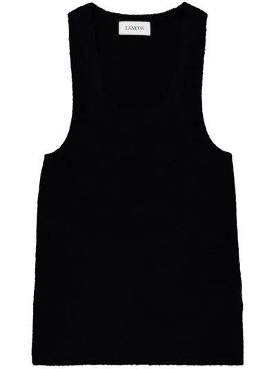 Laneus Knitted Tank Top In Black