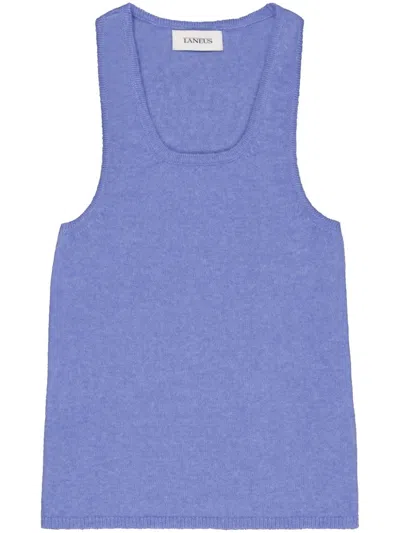Laneus Knitted Tank Top In Blue