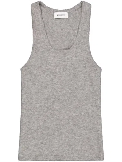 Laneus Knitted Tank Top In Grey