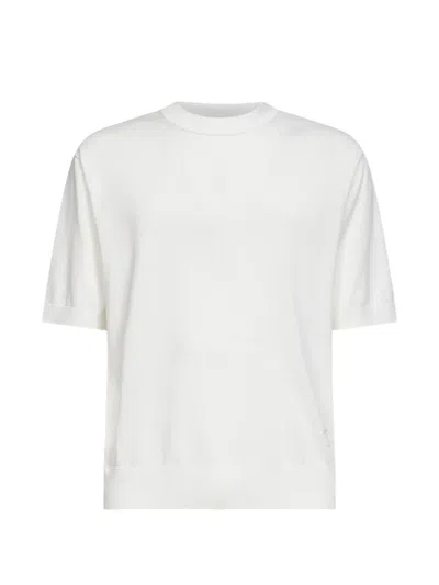 Laneus Knit Crew Neck Short Sleeve Mens Top In White